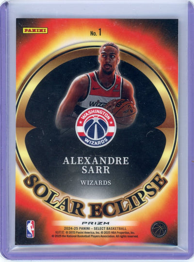 Alexandre Sarr 2024-25 Panini Select Solar Eclipse SP rookie card