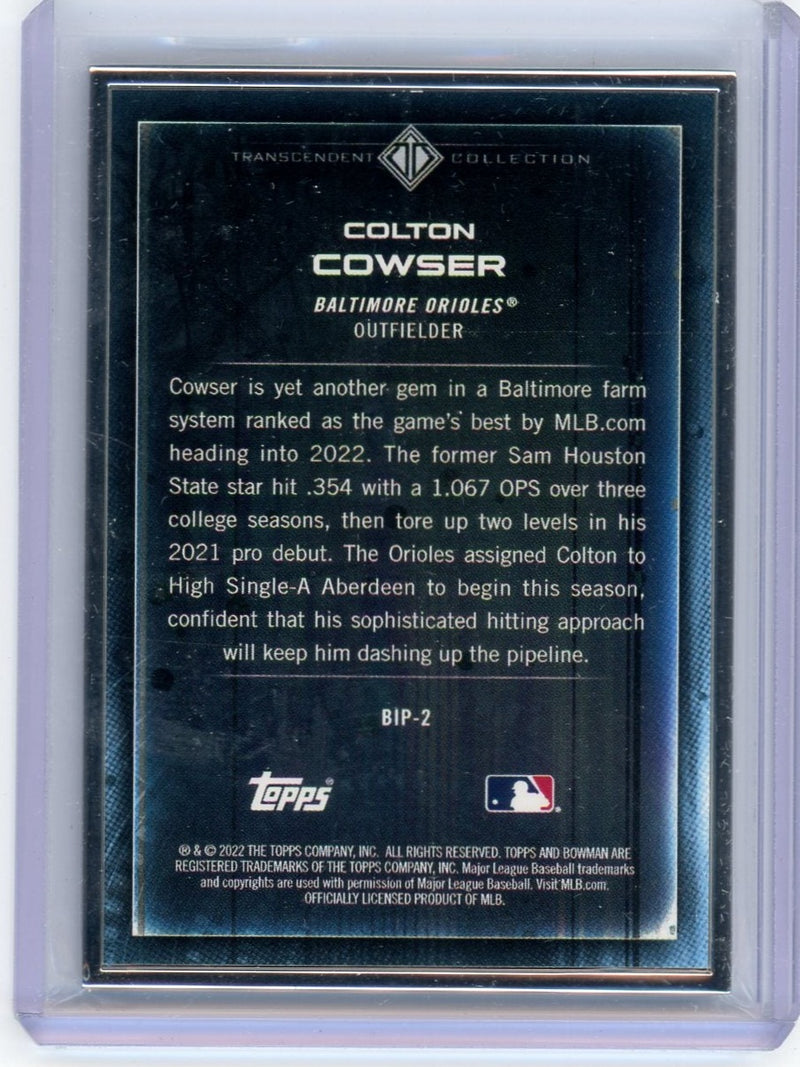 Colton Cowser 2022 Bowman Transcendent Collection Bowman Icons /50 variation