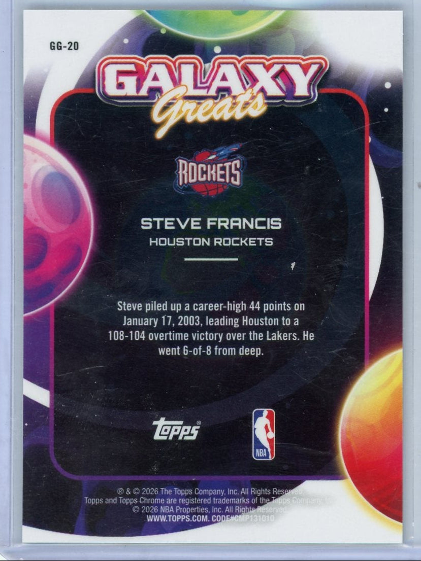 Steve Francis 2025-26 Topps Cosmic Galaxy Greats #'d 5/10