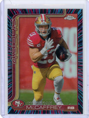 Christian McCaffrey 2025 Topps Chrome Neon Pulse Refractor