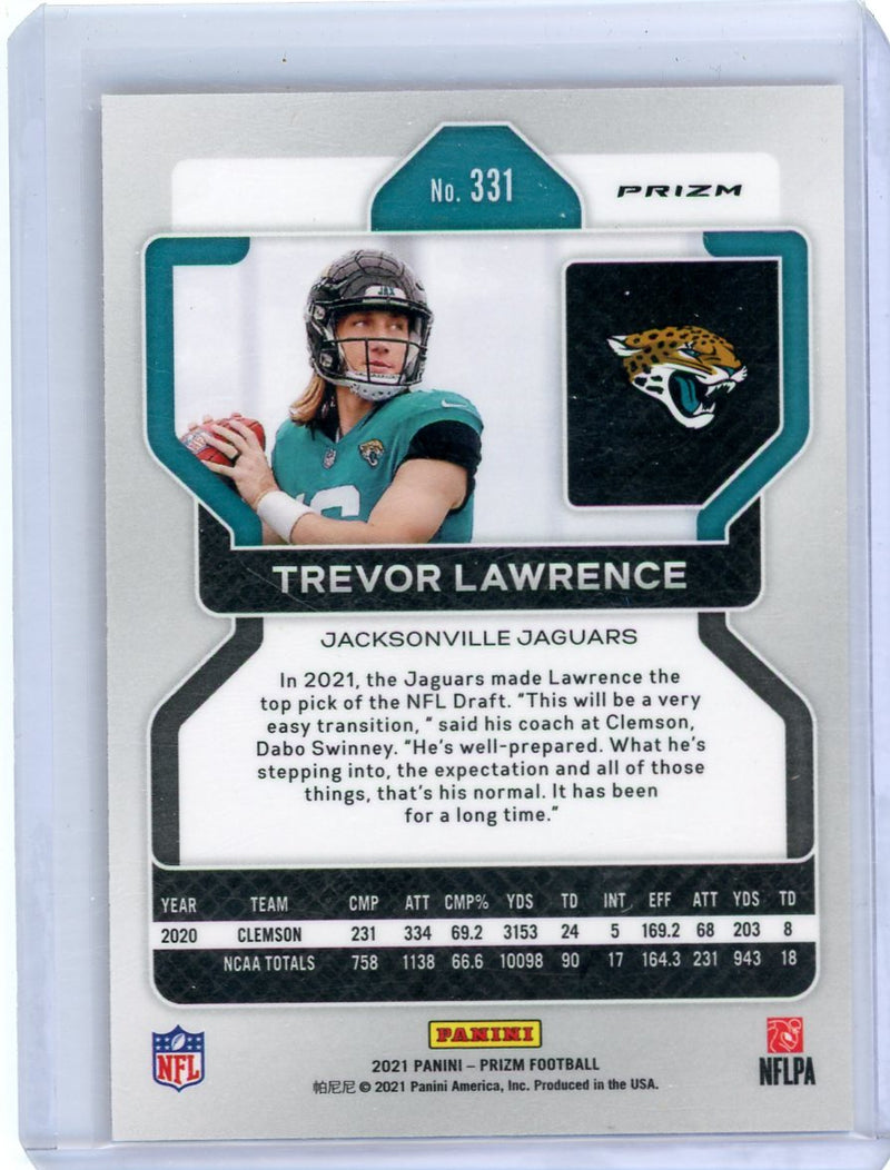 Trevor Lawrence 2021 Panini Prizm orange lazer prizm rookie card