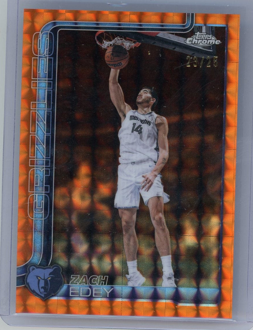 Zach Edey 2025-26 Topps Chrome Update Orange Geometric Refractor #'d 23/25