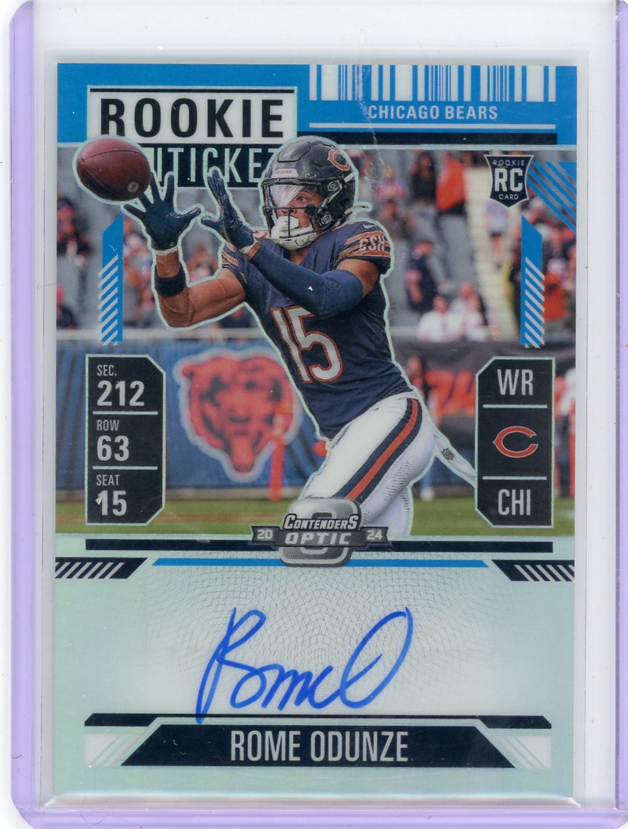 Rome Odunze 2024 Panini Contenders Optic Rookie Ticket autograph rc #'d 74/99