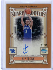 Justin Edwards 2023 Bowman Chrome University Sharp Shooters autograph orange #'d 11/25