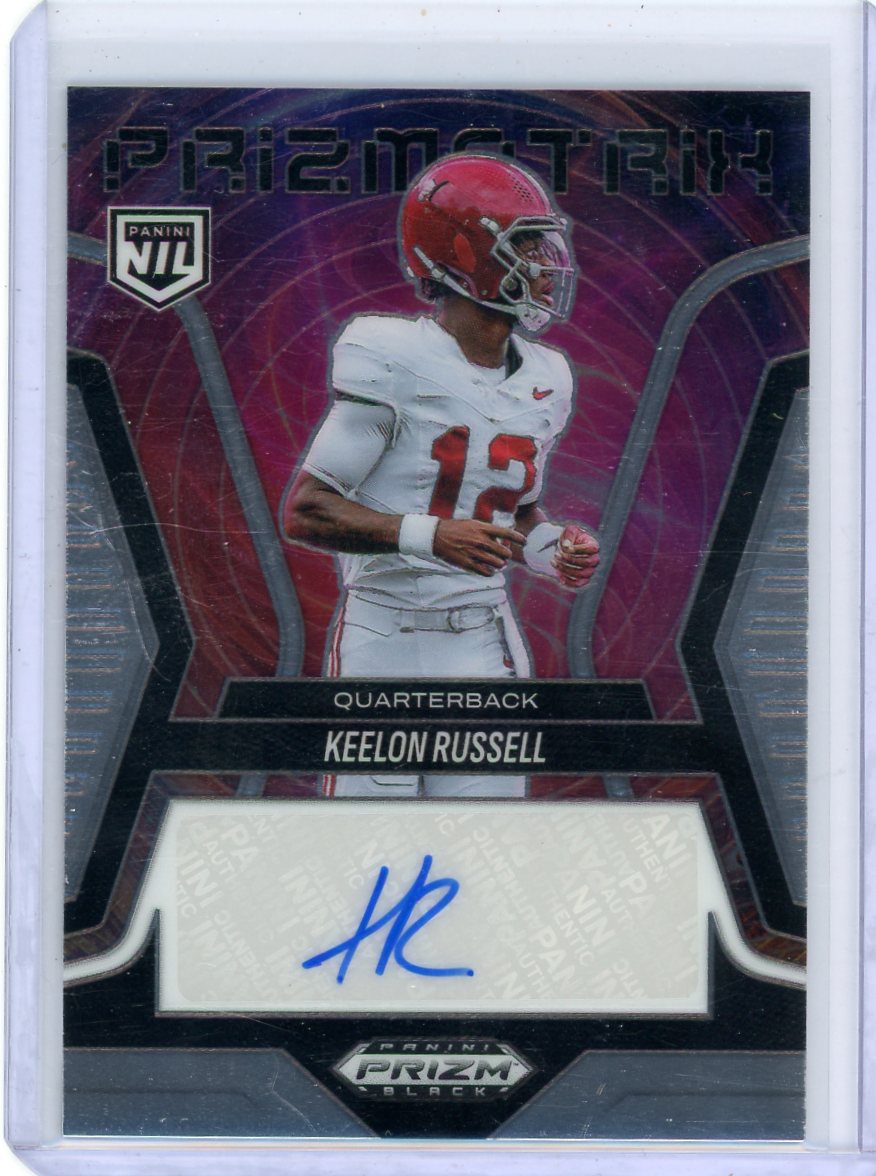 Keelon Russell 2025 Panini Prizm Black Prizmatrix Signatures Base Auto