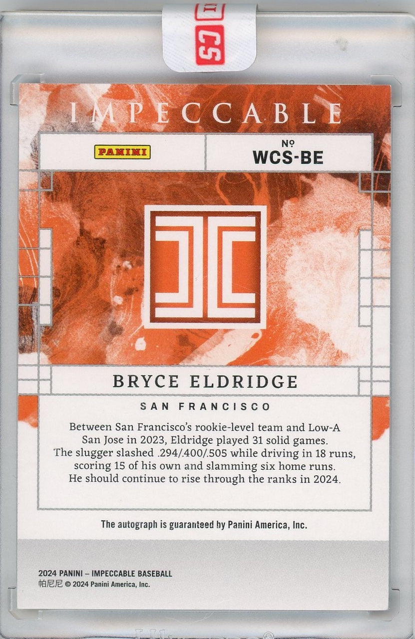 Bryce Eldridge 2024 Panini Impeccable Watercolor Ink Autograph #'d 14/25