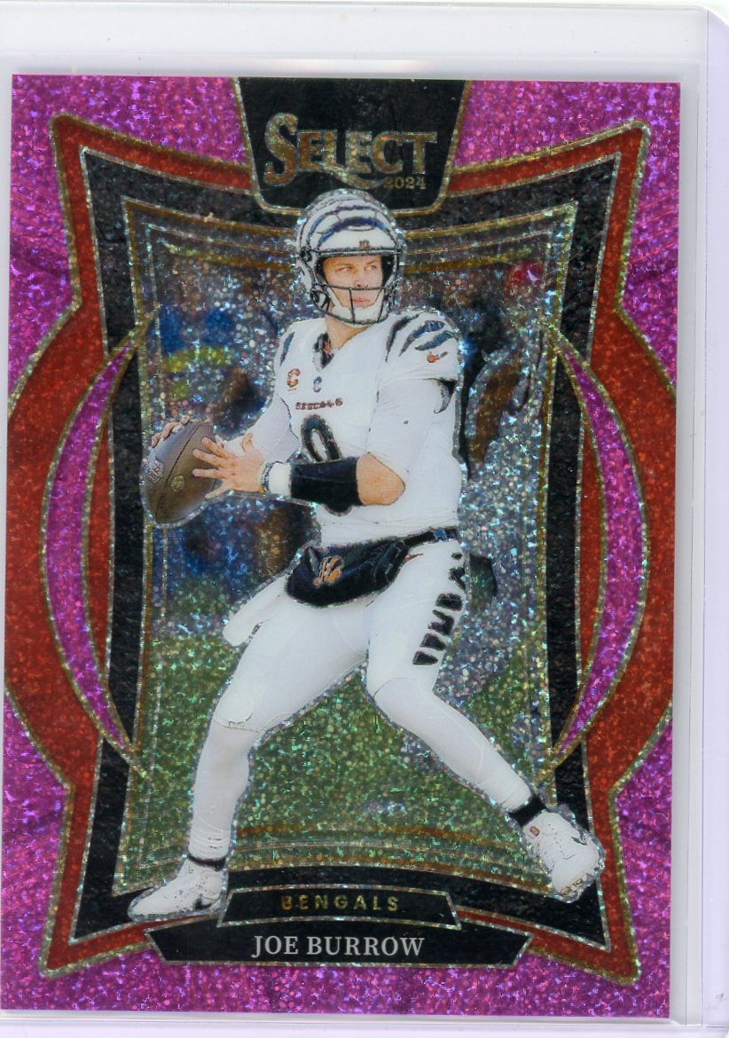 Joe Burrow 2024 Panini Select pink glitter prizm #'d 13/15