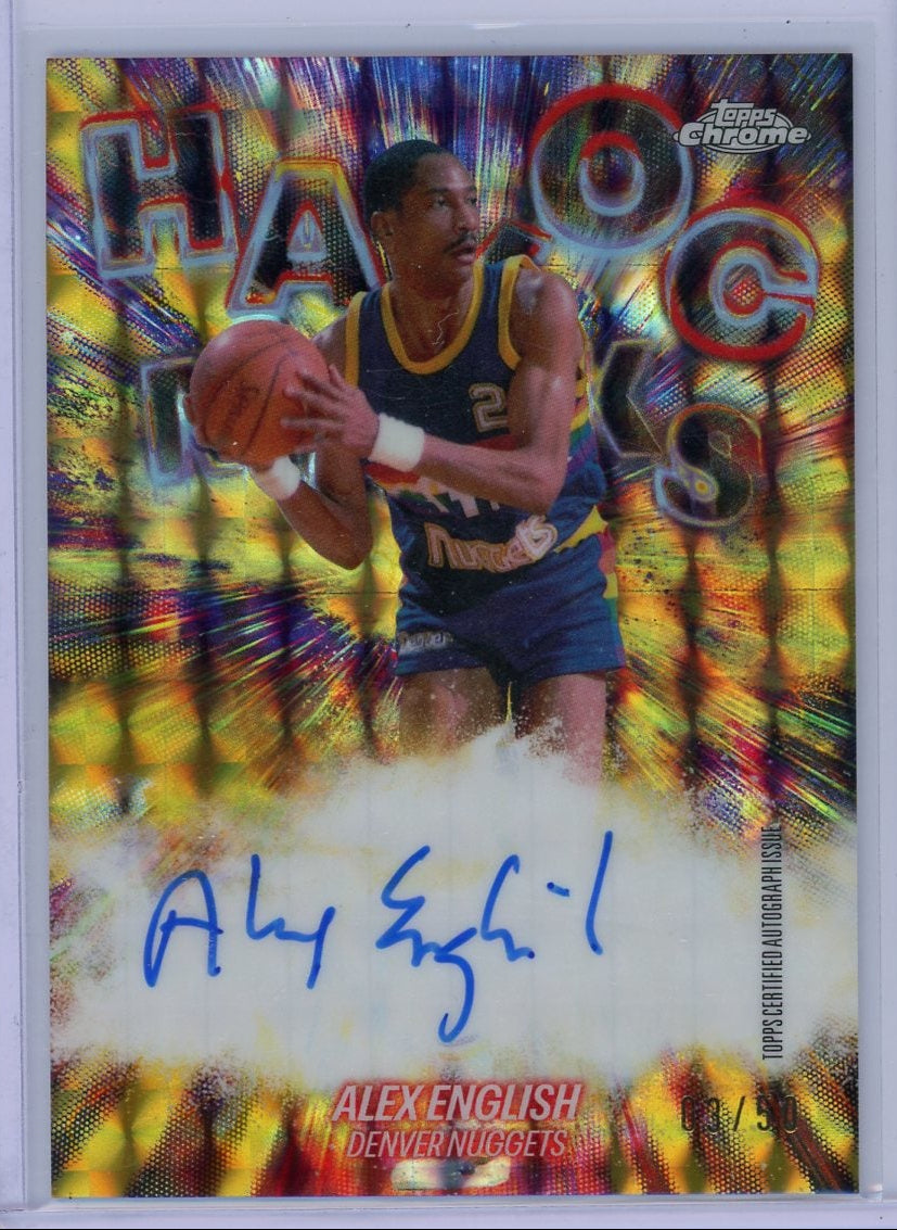 Alex English 2025-26 Topps Chrome Update Gold Geometric Havoc Marks Auto #'d 21/50