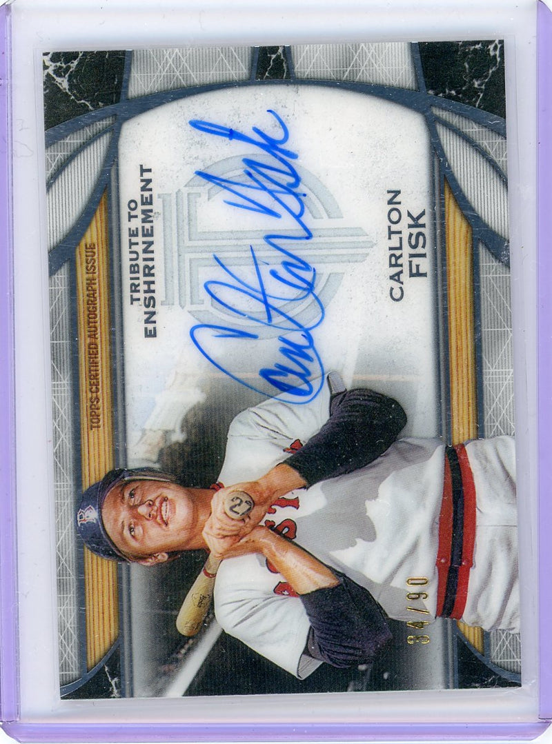 Carlton Fisk 2019 Topps Tribute to Enshrinement autograph 