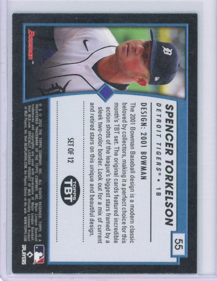 Spencer Torkelson 2022 Topps Throwback Thursday rookie card blue #'d 09/10