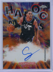 Cody Wiliams 2025-26 Topps Chrome Update Orange Havoc Marks Auto #'d 13/25