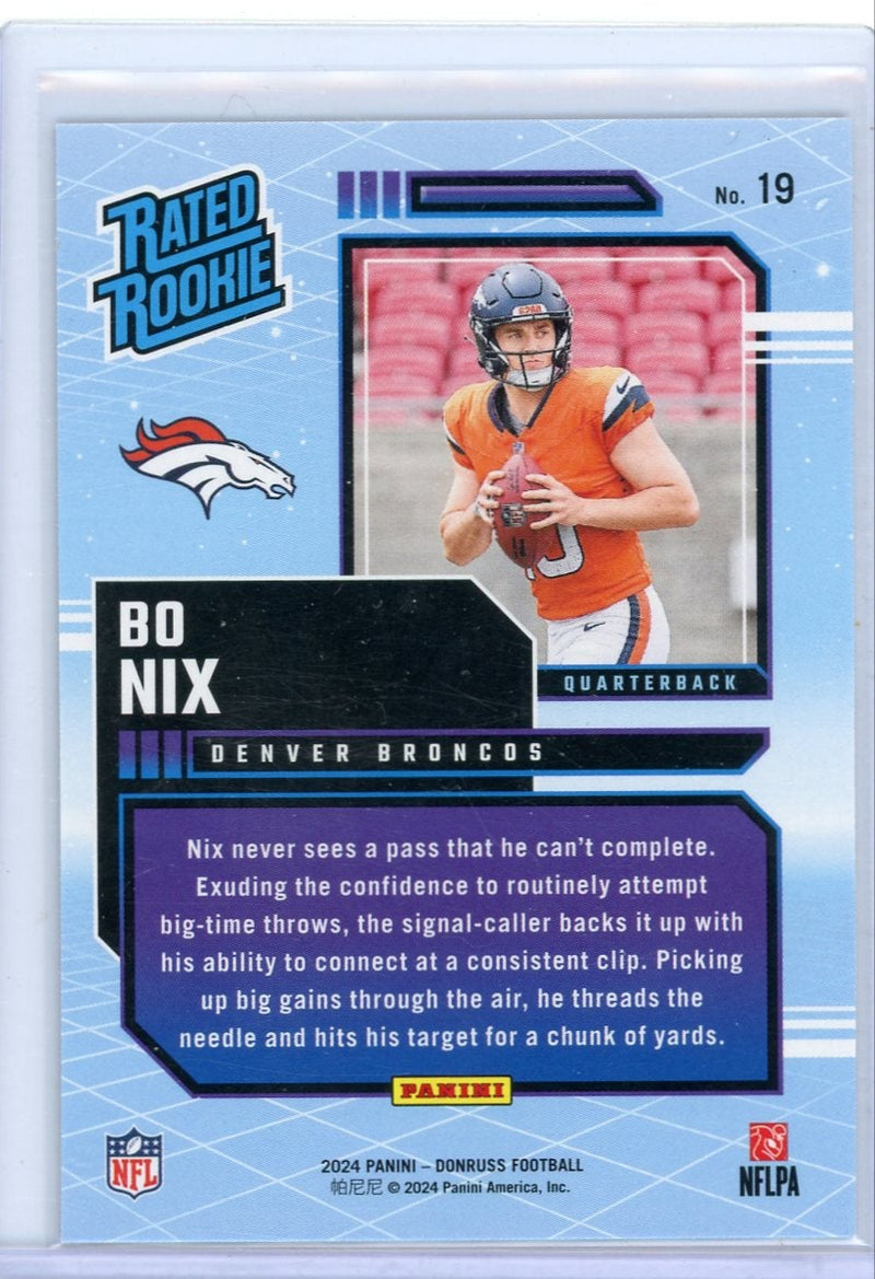 Bo Nix 2024 Panini Donruss Retro Rated Rookie