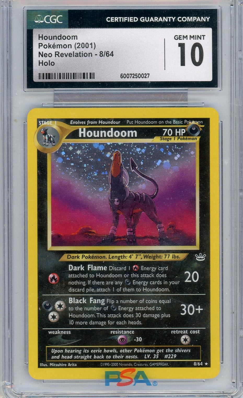 Houndoom 2001 Pokemon Neo Revelation holo #8/64 CGC 10
