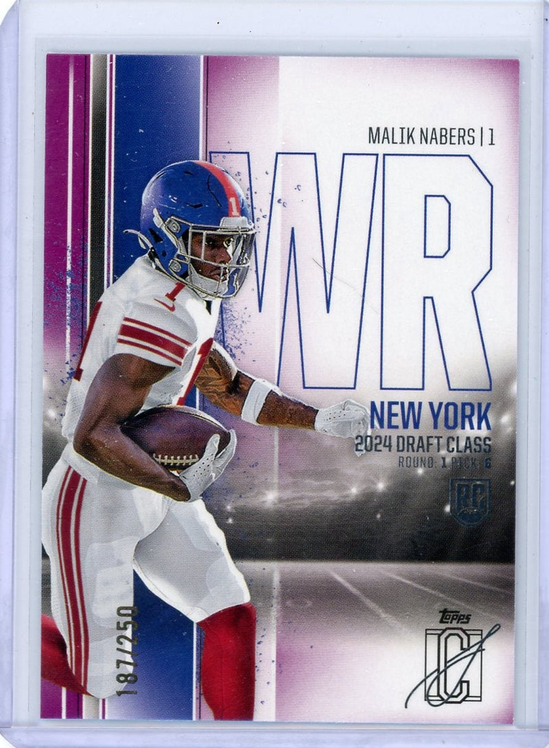 Malik Nabers 2024 Topps Signature Class rookie card purple 