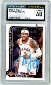 Miles McBride 2025-26 Topps CGC x JSA Authentic Auto