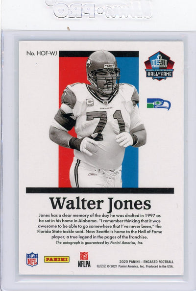 Walter Jones 2020 Panini Encased Hall of Fame autograph #'d 02/50