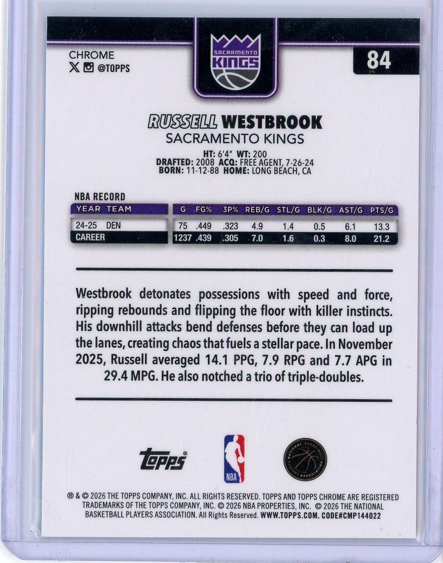 Russell Westbrook 2025-26 Topps Chrome Update Geometric Refractor #'d 53/99