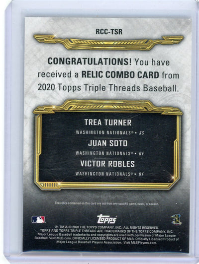 T Turner J Soto V Robles 2020 Topps Triple Threads relic combo purple #'d 22/27