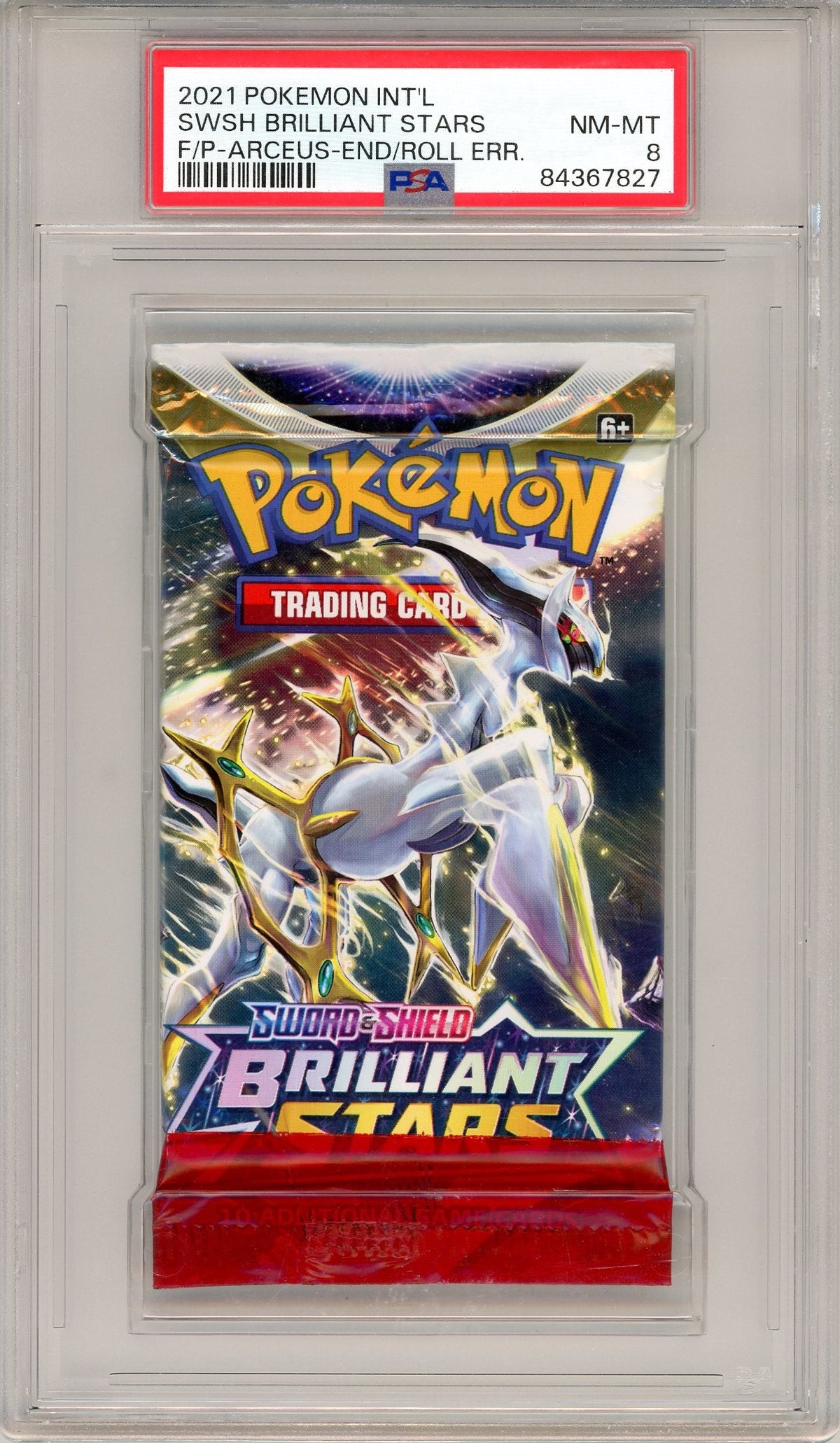 Pokemon Brilliant Stars End/Roller Error Booster Pack PSA 8