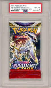 Pokemon Brilliant Stars End/Roller Error Booster Pack PSA 8