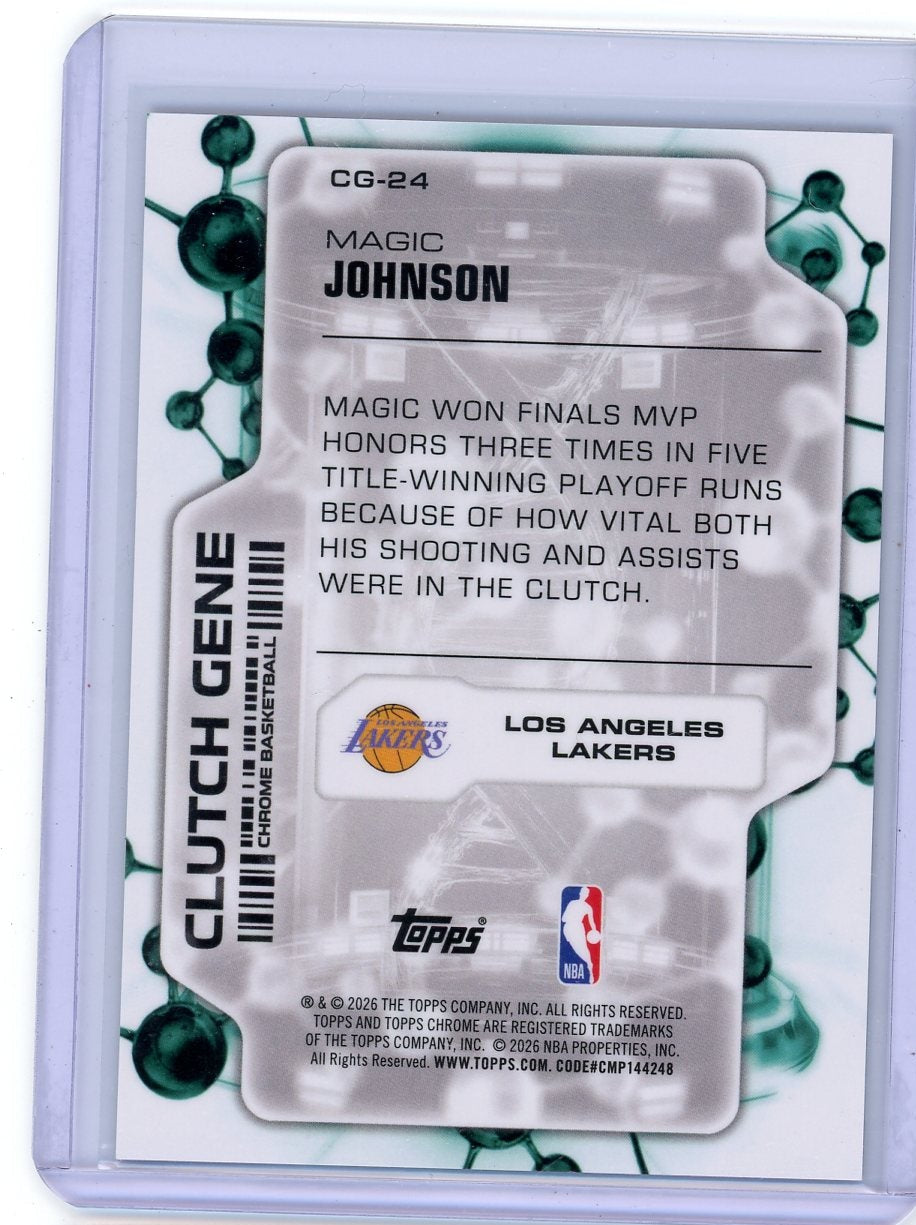 Magic Johnson 2025-26 Topps Chrome Update Gold Geometric Clutch Gene #'d 09/50