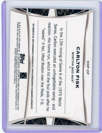 Carlton Fisk 2019 Topps Tribute to Enshrinement autograph #'d 34/90