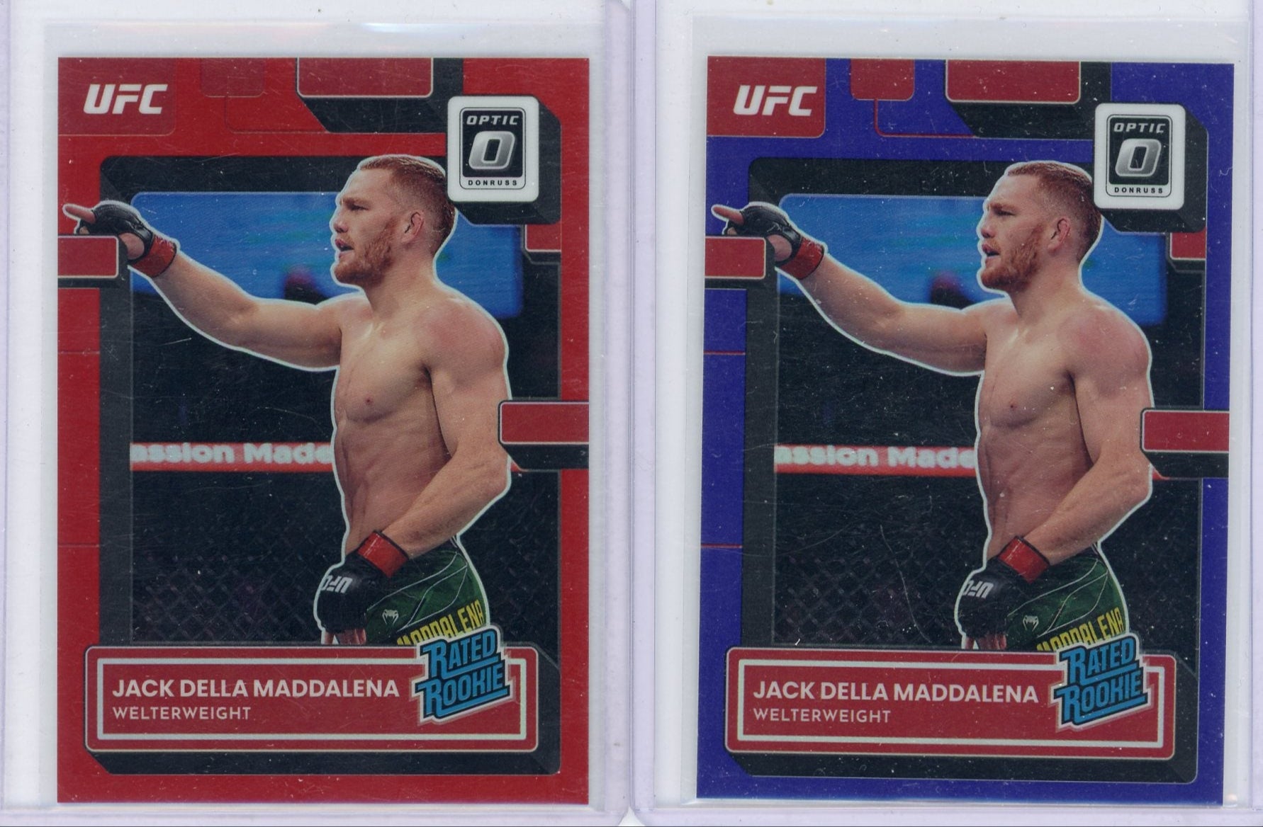 Jack Della Maddalena 2023 Panini Donruss Optic red /199 + purple prizm 2-card rc lot