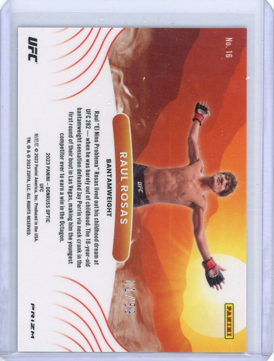 Raul Rosas 2023 Panini Donruss Optic Rising Suns purple velocity prizm #'d 01/59