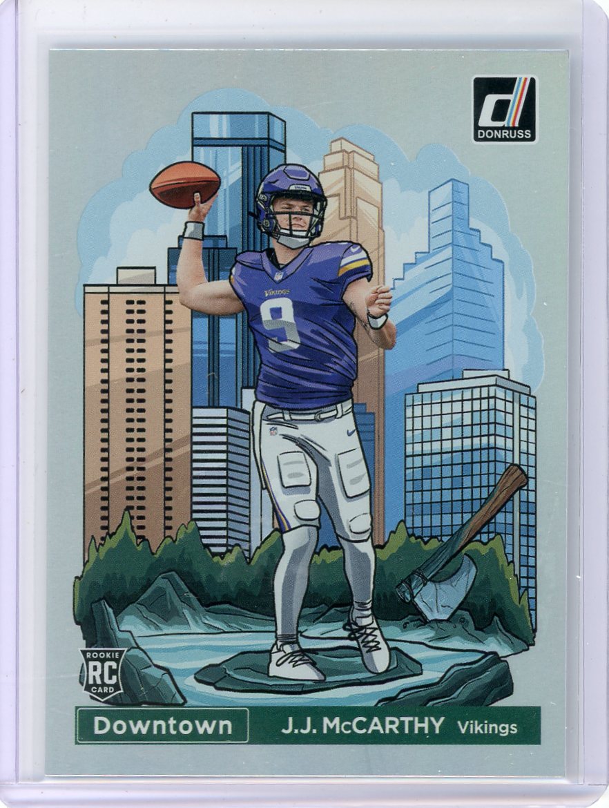 J.J. McCarthy 2024 Panini Donruss Downtown rookie card