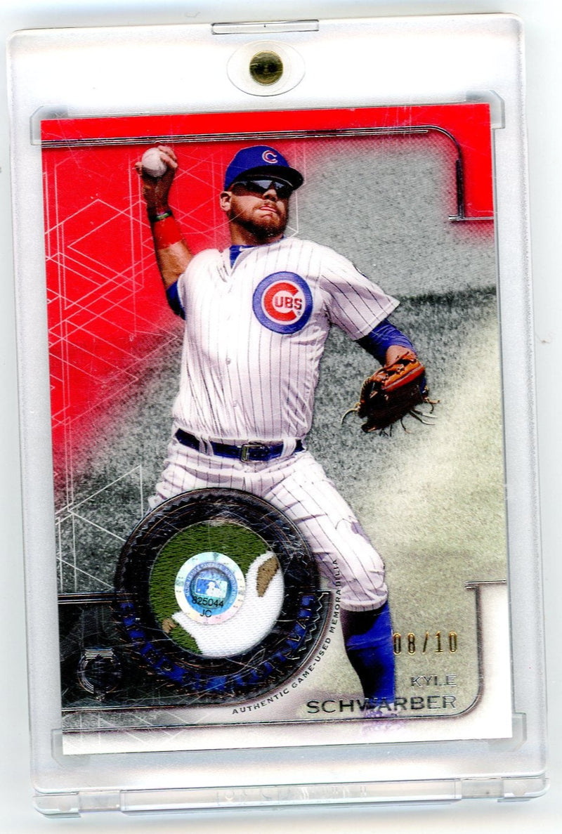 Kyle Schwarber 2019 Topps Tribute Stamp of Approval relic red 