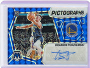 Brandin Podziemski 2023-24 Panini Mosaic Pictographs Auto-Blue #’d 25/49