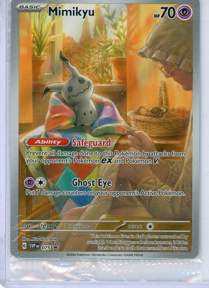 Mimikyu Pokemon Paldean Fates ETB Black Star Promo #075 (SEALED)