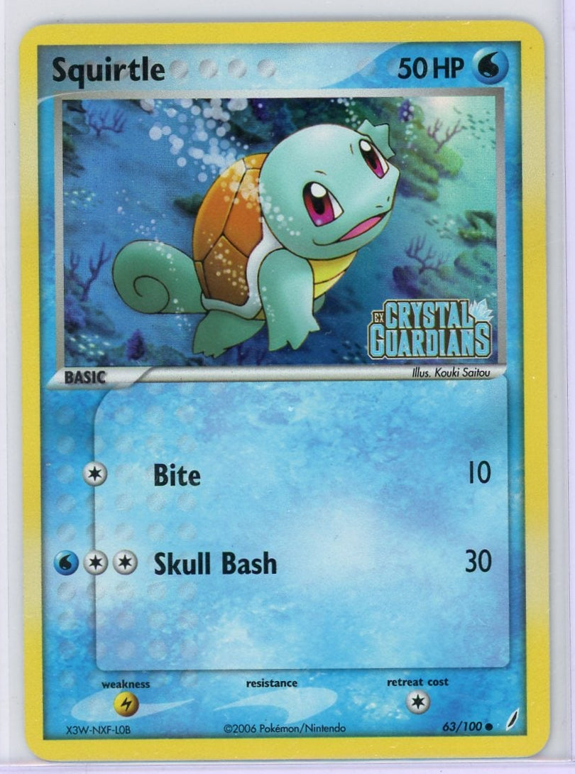 Squirtle Pokémon EX Crystal Guardians Reverse Holo #63/100
