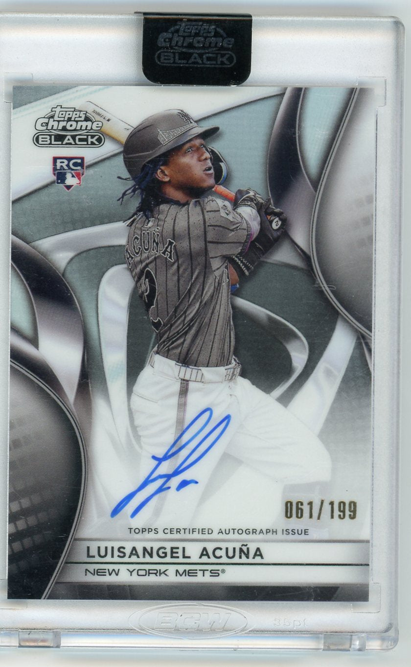 Luisangel Acuna 2025 Topps Chrome Black Rookie Refractor Auto #'d 061/199