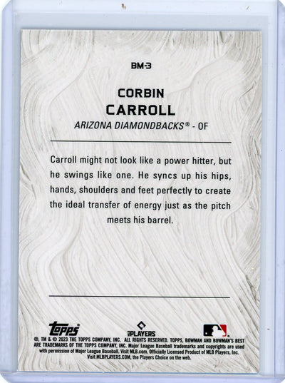 Corbin Carroll 2023 Bowman's Best Masterpieces rookie card