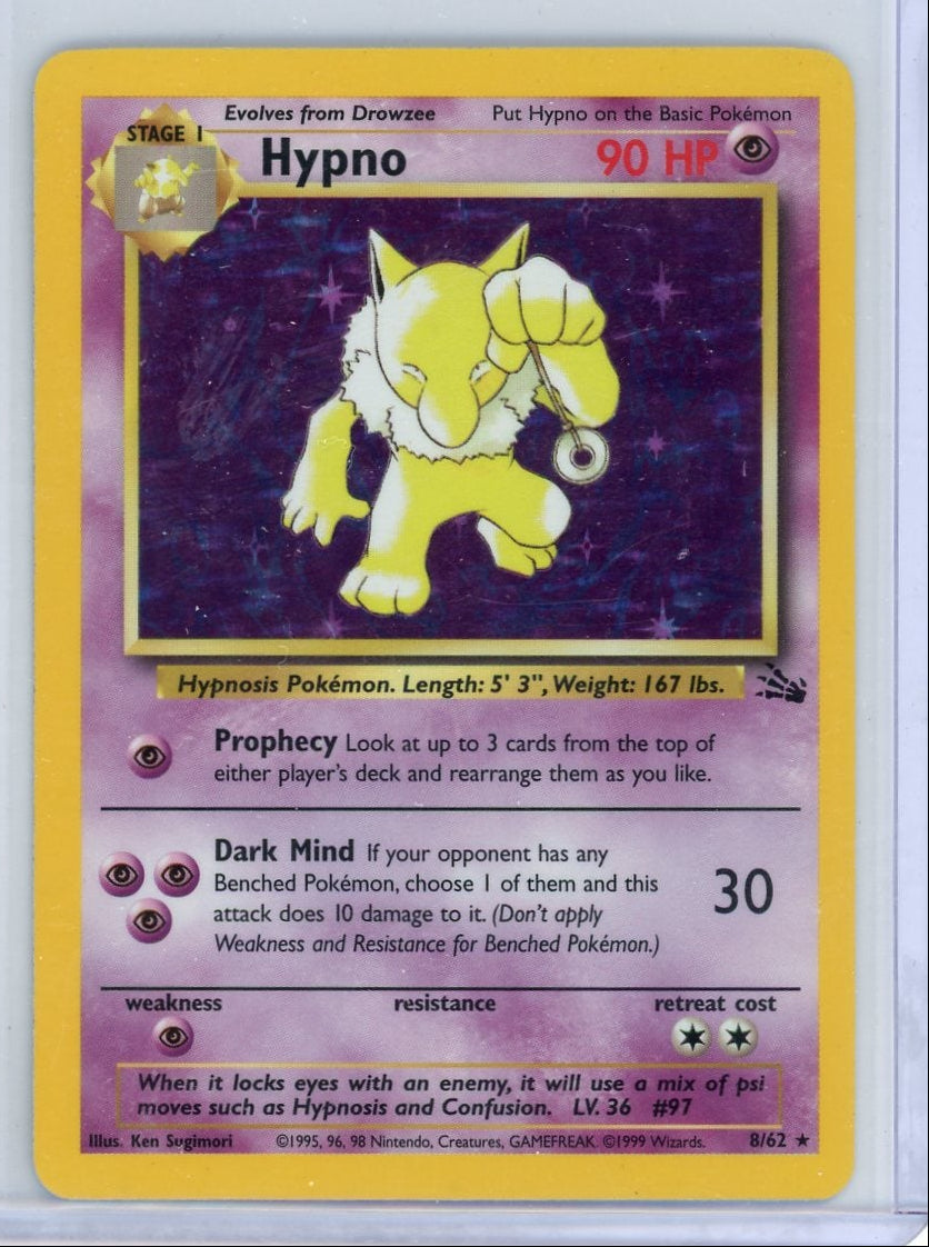 Hypno Pokémon Fossil Holo #8/62 (MP)