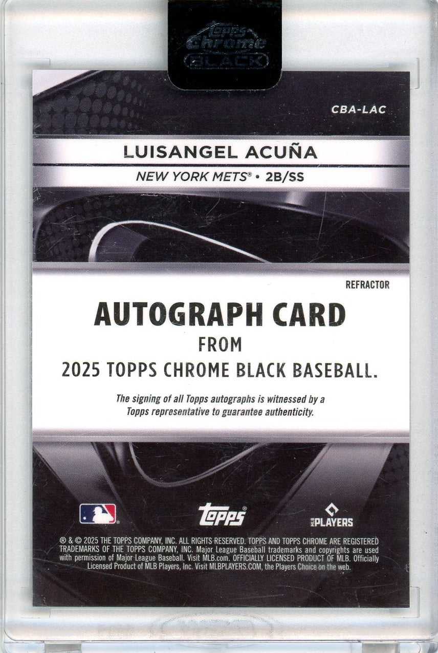 Luisangel Acuna 2025 Topps Chrome Black Rookie Refractor Auto #'d 061/199