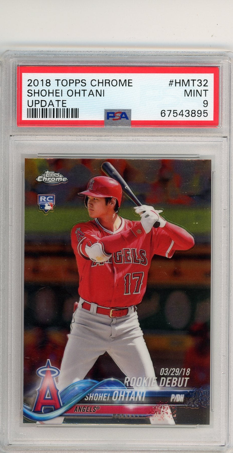 Shohei Ohtani 2018 Topps Chrome Update rookie card PSA 9