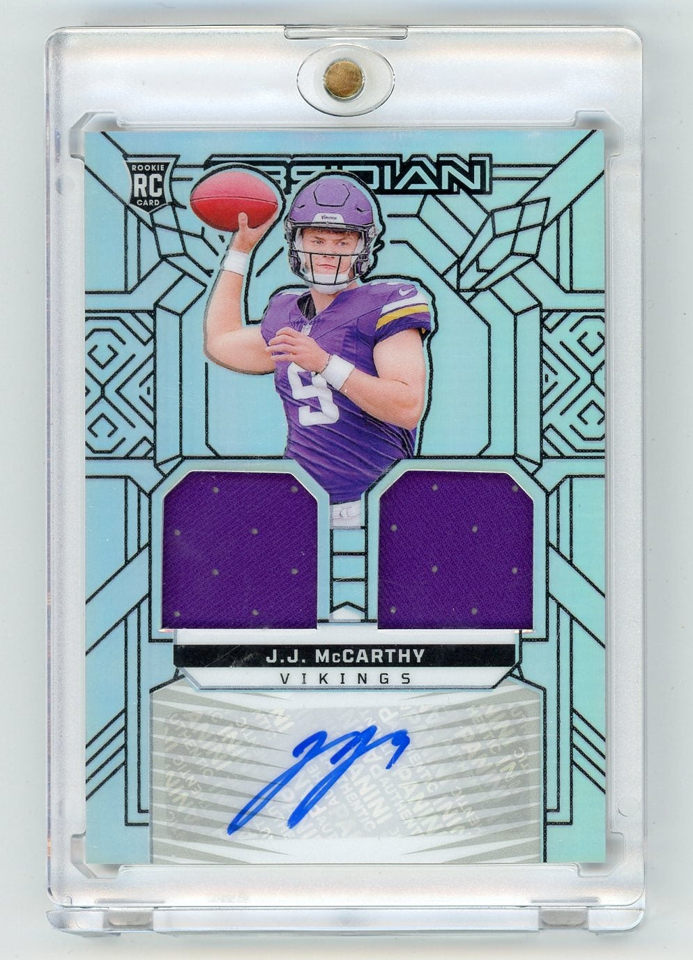 JJ McCarthy 2024 Panini Obsidian RPA #'d 24/99