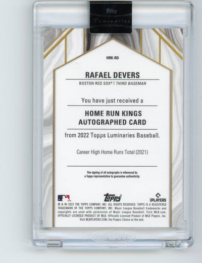 Rafael Devers 2022 Topps Luminaries Home Run Kings Autographs #'d 15/15