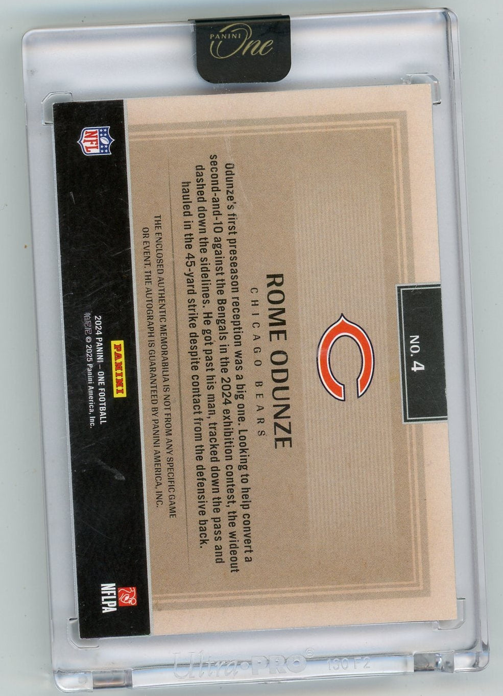 Rome Odunze 2024 Panini One RPA Nike Swoosh #'d 4/5