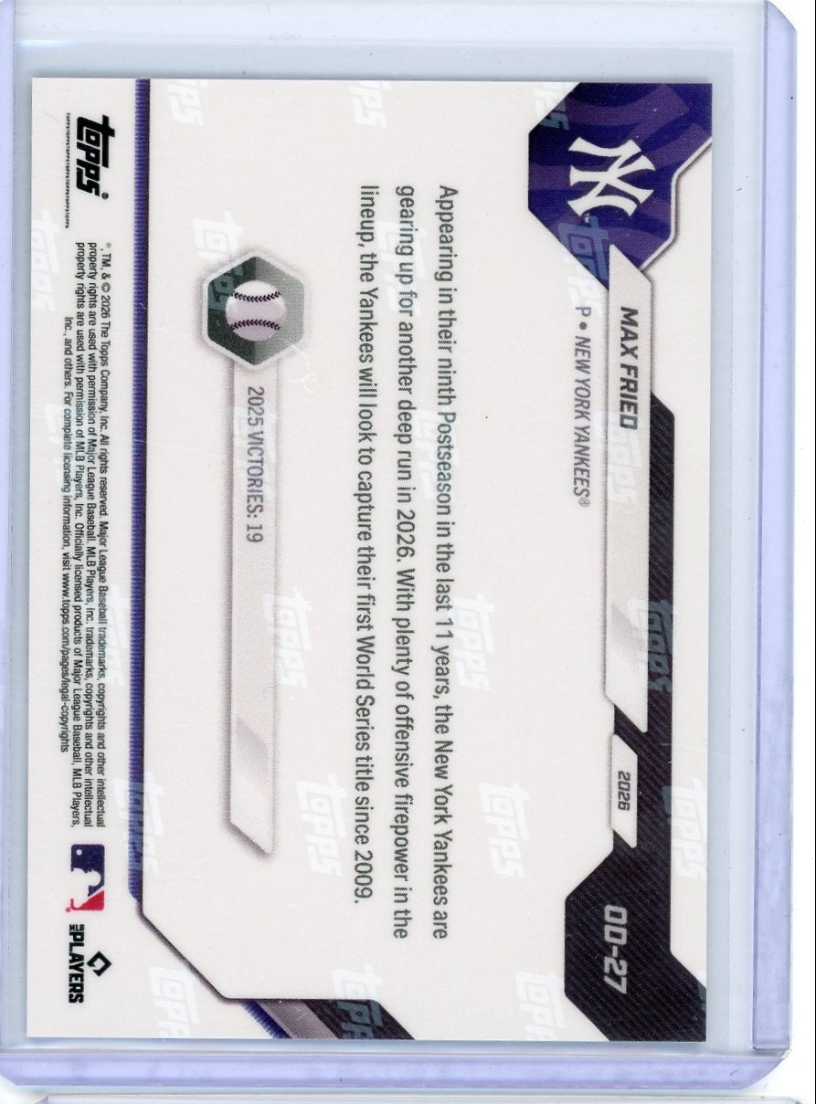 Max Fried 2026 Topps Now Opening Day Green Foil #'d 33/99
