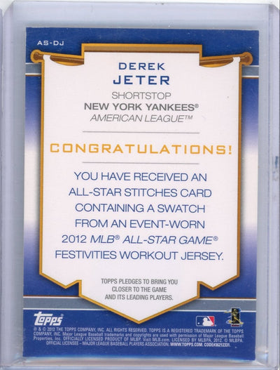 Derek Jeter 2012 Topps All-Star Game game-used relic