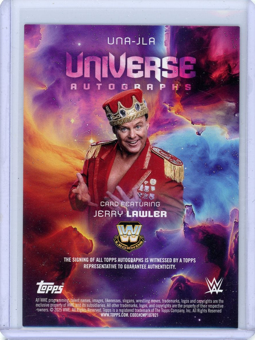 Jerry Lawler 2025 Topps Universe WWE Universe Autographs Blue Pulse #'d 084/199