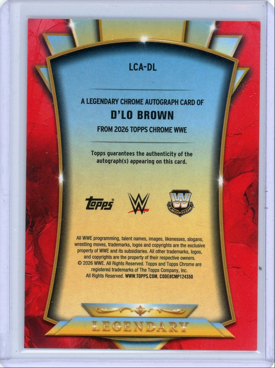D'Lo Brown 2026 Topps Chrome WWE Legendary Chrome Autograph