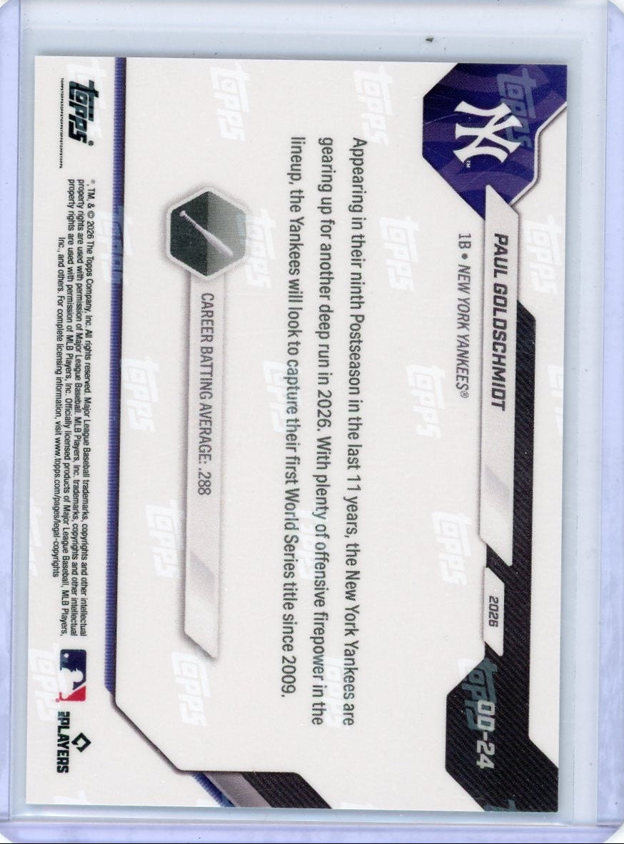 Paul GoldSchmidt 2026 Topps Now Opening Day Green Foil #'d 86/99