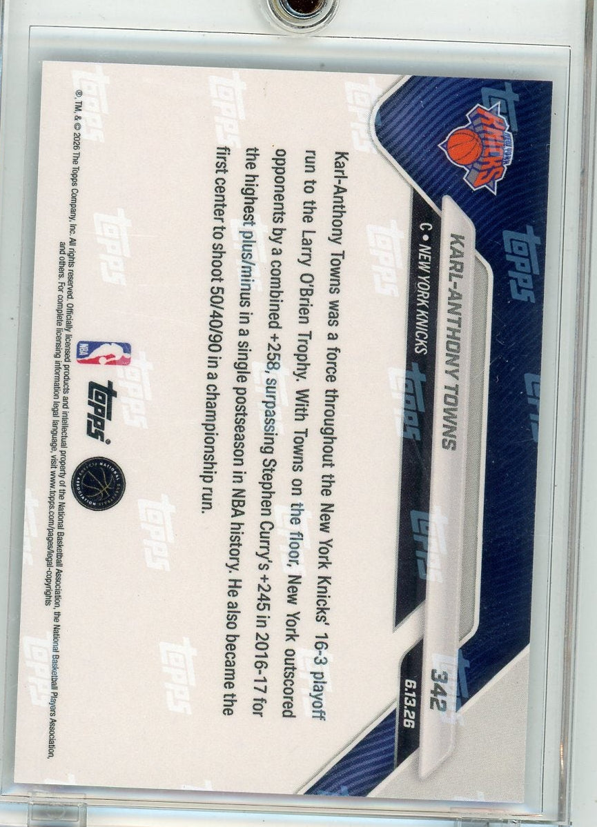 Karl-Anthony Towns 2026 Topps Now Finals #'d 33/50 #342