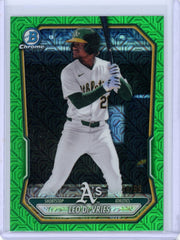 Leo De Vries 2026 Bowman Chrome Prospects Green Mojo Refractor #'d 48/99