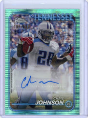 Chris Johnson 2024 Topps Chrome Autograph Aqua Sonar #'d 107/199