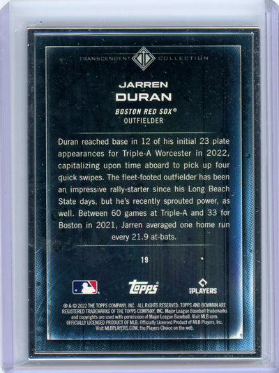 Jarren Duran 2022 Bowman Transcendent Collection Bowman Icons /50